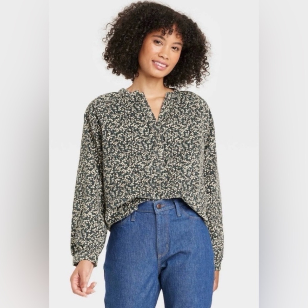 Universal Thread Floral Corduroy Blouse